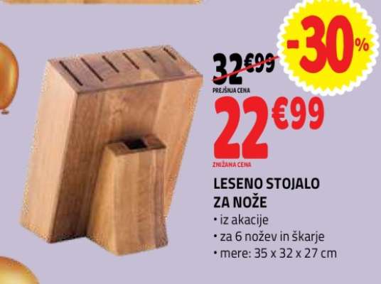 LESENO STOJALO ZA NOŽE