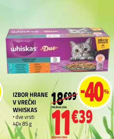 IZBOR HRANE V VREČKI WHISKAS