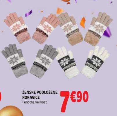 Ženske podložene rokavice