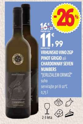 VRHUNSKO VINO ZGP PINOT GRIGIO ali CHARDONNAY SEVEN NUMBERS