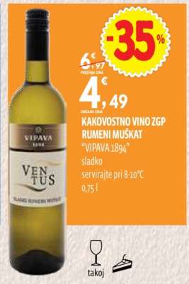 KAKOVOSTNO VINO ZGP RUMENI MUŠKAT