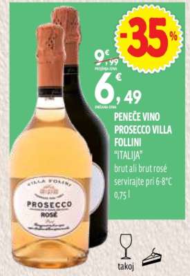 Peneče vino Prosecco Villa Follini