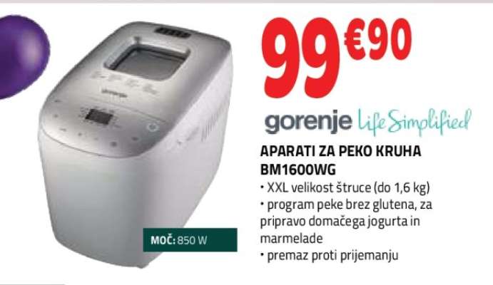 APARATI ZA PEKO KRUHA BM1600WG