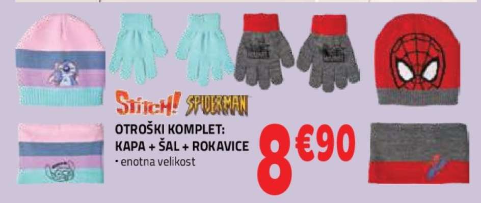 OTROŠKI KOMPLET: KAPA + ŠAL + ROKAVICE