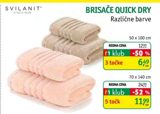 Brisače Quick Dry 50 x 100 cm
