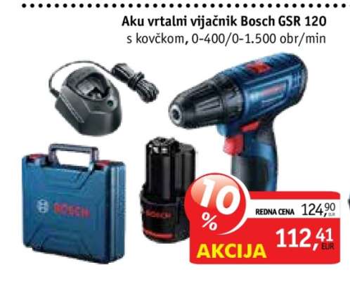 Aku vrtalni vijačnik Bosch GSR 120
