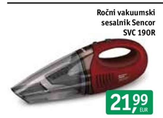 Ročni vakuumski sesalnik Sencor SVC 190R