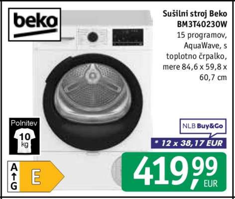 Sušilni stroj Beko BM3T40230W