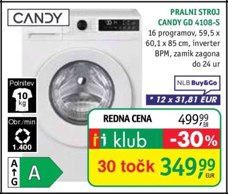 Pralni stroj Candy GD 4108-S