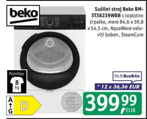 Sušilni stroj Beko BM-3T38239WBB