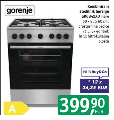 Kombinirani štedilnik Gorenje GK6B42XD