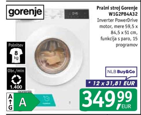 Pralni stroj Gorenje W1G2P84A32