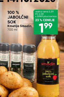 100 % JABOLČNI SOK Kmetija Smodin