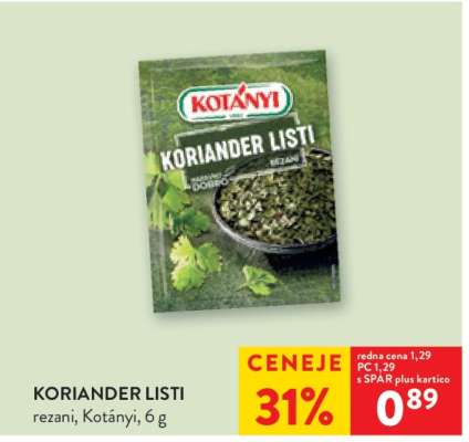 KORIANDER LISTI