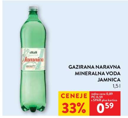 Gazirana naravna mineralna voda Jamnica