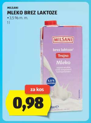 Milsani Mleko Brez Laktoze