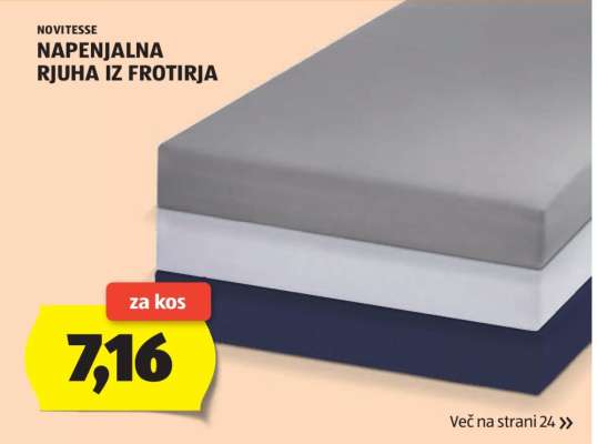 Novitesse Napenjalna Rjuha iz Frotirja