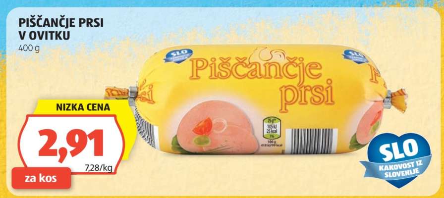 PIŠČANČJE PRSI V OVITKU