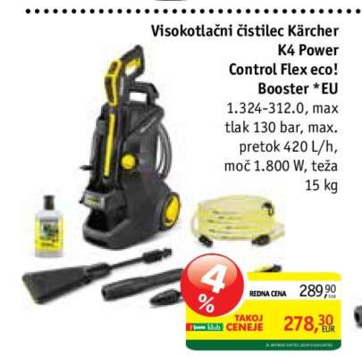 Visokotlačni čistilec Kärcher K4 Power Control Flex eco!Booster *EU