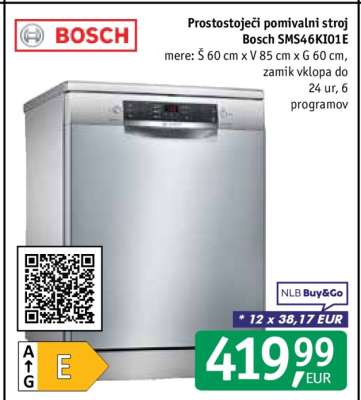 Bosch SMS46KI01E Prostostoječi pomivalni stroj
