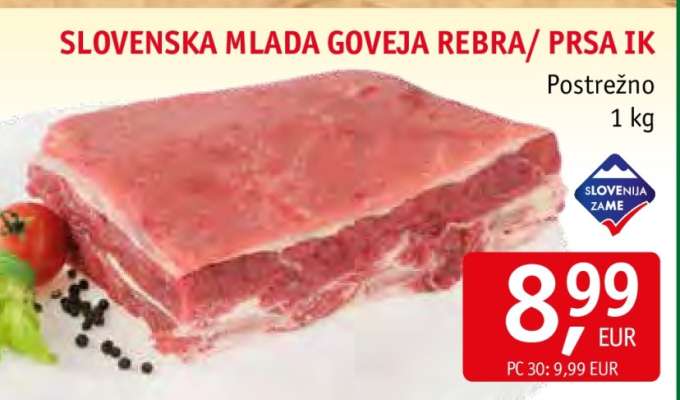 Slovenska Mlada Goveja Rebra/Prsa IK