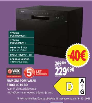 NAMIZNI POMIVALNI STROJ LC T6 BD